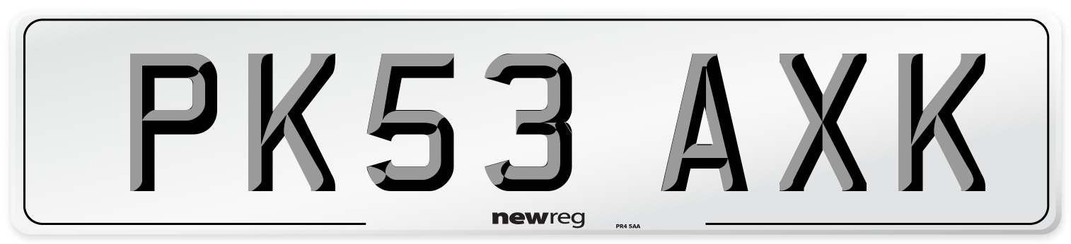 PK53 AXK Number Plate from New Reg